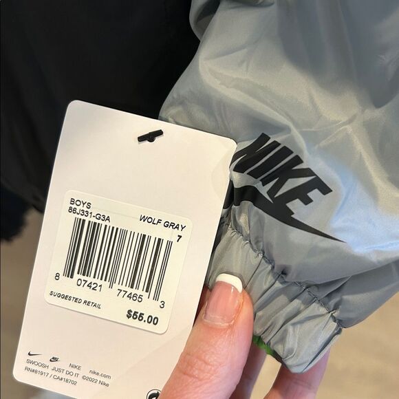 Nike Kids Jacket in Neon Green, Black and Gray Size 7 - Picture 4 of 9
